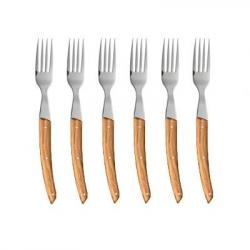 Coffret hêtre 6 fourchettes à steak Le Thiers® manche bois