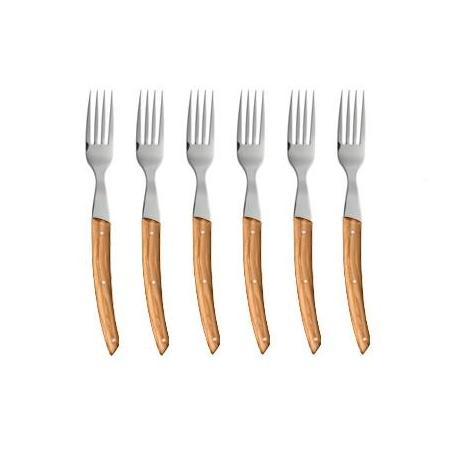 Coffret hêtre 6 fourchettes à steak Le Thiers® manche bois