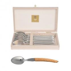 Coffret hêtre 6 cuillère à soupe Le Thiers® manche bois d'olivier