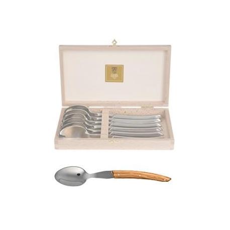 Coffret hêtre 6 cuillère à soupe Le Thiers® manche bois d'olivier