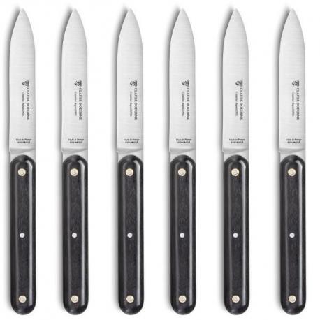 Coffret chêne couteaux à steak Navette prestige manche ébène