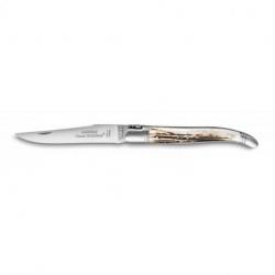 Couteau de poche Laguiole traditionnel 12cm manche cerf mitre inox