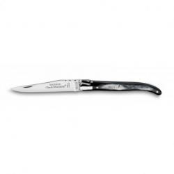Couteau de poche Laguiole traditionnel 9cm manche corne noire mitre inox