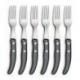 Coffret hêtre 6 fourchettes Berlingot manche nacrine unie