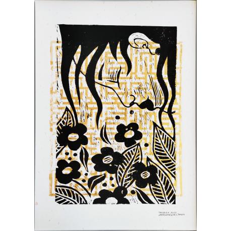 Linogravure série Labyrinthe N°4 et Garden Linogravure série Labyrinthe N°4 et Garden
