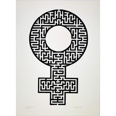 Linogravure série Labyrinthe N°20 Linogravure série Labyrinthe N°20