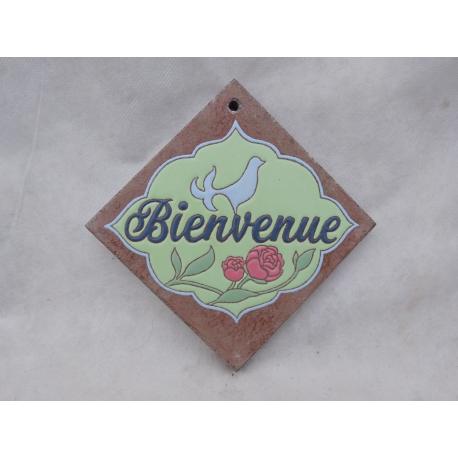 Bienvenue sur fond vert avec une silhouette d'oiseau Bienvenue sur fond vert avec une silhouette d'oiseau