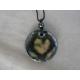 pendentif rond motif coeur