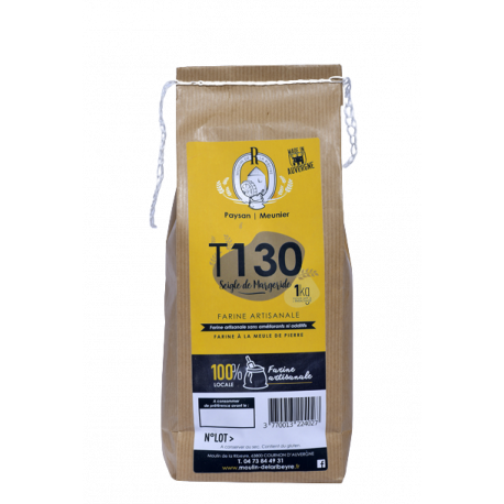Farine de seigle de Margeride T130 - 1 kg Farine de seigle de Margeride T130 - 1 kg