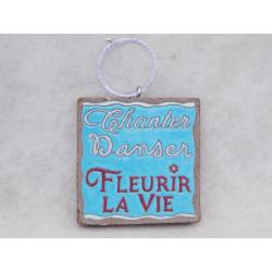 Déco "chanter, danser, fleurir la Vie" sur fond bleu