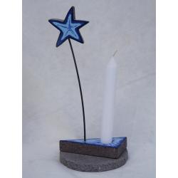 déco de Noël pour bougie - ton bleu