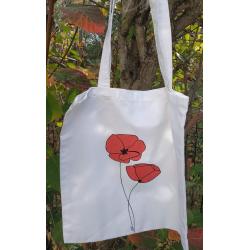 Tote bag en toile "Coquelicots"