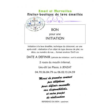 Bon cadeau pour une initiation à la lave émaillée Bon cadeau pour une initiation à la lave émaillée