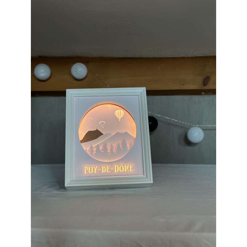 Cadre lumineux Puy-de-Dôme Les Papiers Enchantés