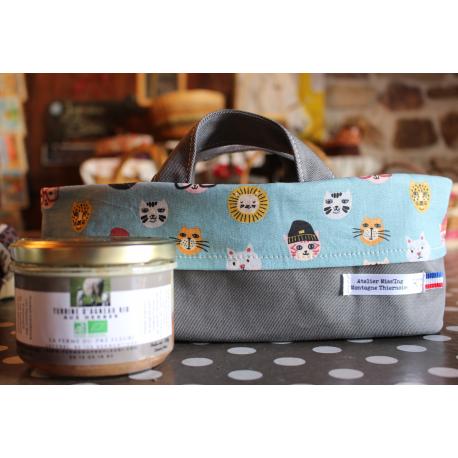 Panier Garni Tissu Chats Rigolos 3 terrines au choix Panier Garni Tissu Chats Rigolos 3 terrines au choix