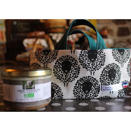 Panier Garni Tissu Moutons Ronds 2 terrines au choix Panier Garni Tissu Moutons Ronds 2 terrines au choix