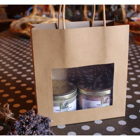Sac Kraft à fenêtre 2 terrines au choix Sac Kraft à fenêtre 2 terrines au choix