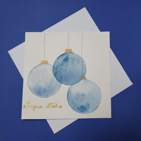 Carte aquarelle Joyeux Noël