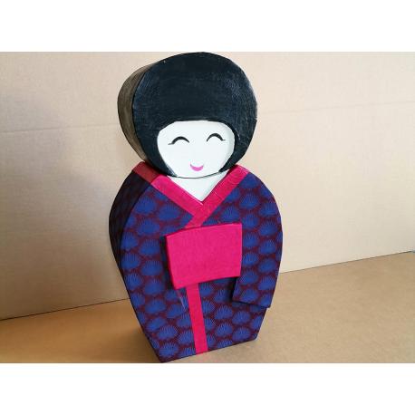 Box Kokeshi violette