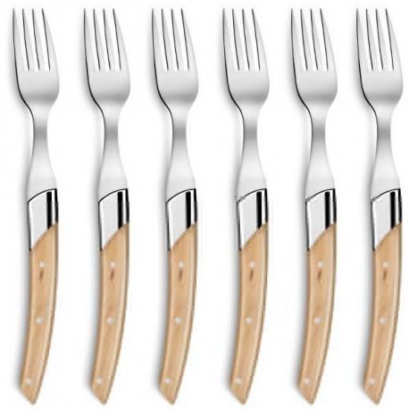 Coffret chêne fourchettes Le Thiers® Art Déco manche bois précieux