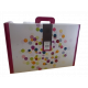 Valisette Carton rectangle 54cm Bulles/Violet
