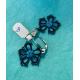 Boucles d'oreilles frivolité bleu (centre oya)