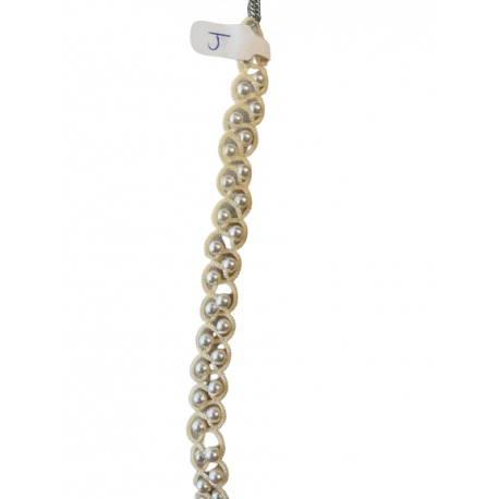 Bracelet J frivolité blanc cassé Bracelet J frivolité blanc cassé