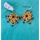 Boucles d'oreilles frivolité jaunes