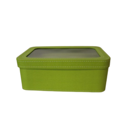 Coffret cartonné avec fenêtre PVC anis