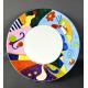 Assiette porcelaine moderne géométrique multicolore