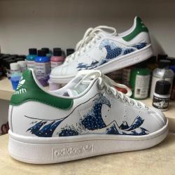 Basket personnalisée ADIDAS Stan Smith Custom "Hokusai"