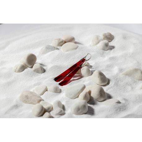 Boucles d'oreilles fines rouge - MAGMA