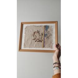 Tableau cacatoès avec encadrement bois