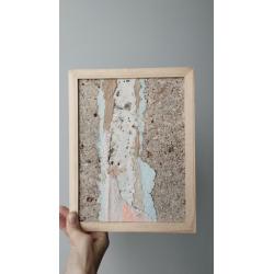 Tableau abstrait, paysage de café