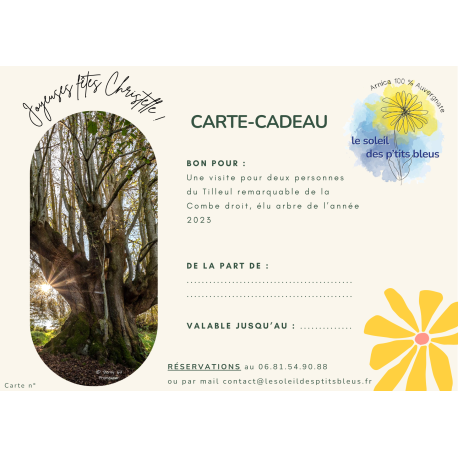 Carte cadeau visite Tilleul remarquable 2 personnes Carte cadeau visite Tilleul remarquable 2 personnes
