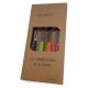 Coffret Indispensable 4 Couteaux de Cuisine Hêtre Couleurs Panachées