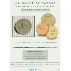 Lots savons FANTAISIE "merci", corps et visage