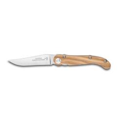 Couteau de poche Baroudeur Laguiole lame lisse manche olivier
