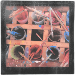 Grand magnet photo Pots de peinture et pinceaux