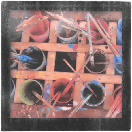 Grand magnet photo Pots de peinture et pinceaux