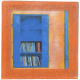 Petit magnet d'artiste photo Bibliothèque encrée