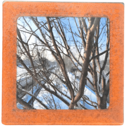 Petit magnet d'artiste photo Arbre enneigé, pièce unique