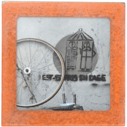 Petit magnet d'artiste photo Roue et cage, pièce unique