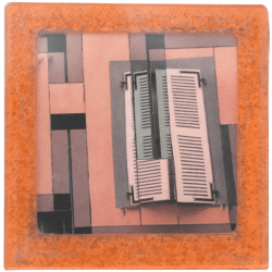 Petit magnet d'artiste photo Reflet de bâtiment, pièce unique