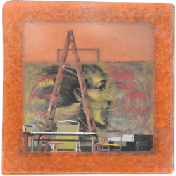 Petit magnet d'artiste photo Graff et escabeau, pièce unique
