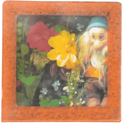 Petit magnet d'artiste photo Nain de jardin en décor, pièce unique