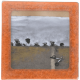 Petit magnet d'artiste photo Affiche derrière un banc