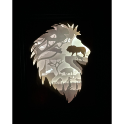 Cadre lumineux Lion