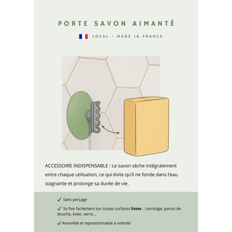 LOT PORTE SAVON + SAVON VOLCAN PALMAROSA OU VERVEINE