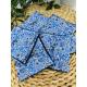 Cotons lavables – « Champêtre bleu » – éponge bambou doudou, motifs fleuris